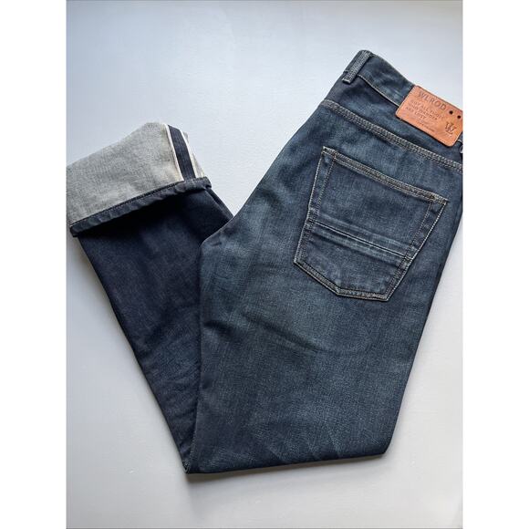Selvedge Denim Jeans Mens 32X30** Handcrafted Button Fly Dark Wash Whiskered - Picture 4 of 16